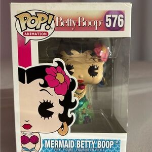 Funko Pop! Betty Boop Mermaid Figure with Pink and Green Accents